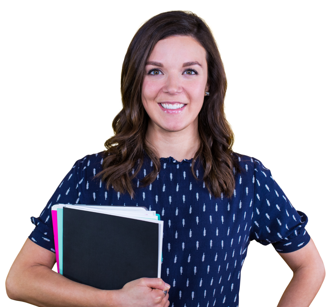 Girl holding books
