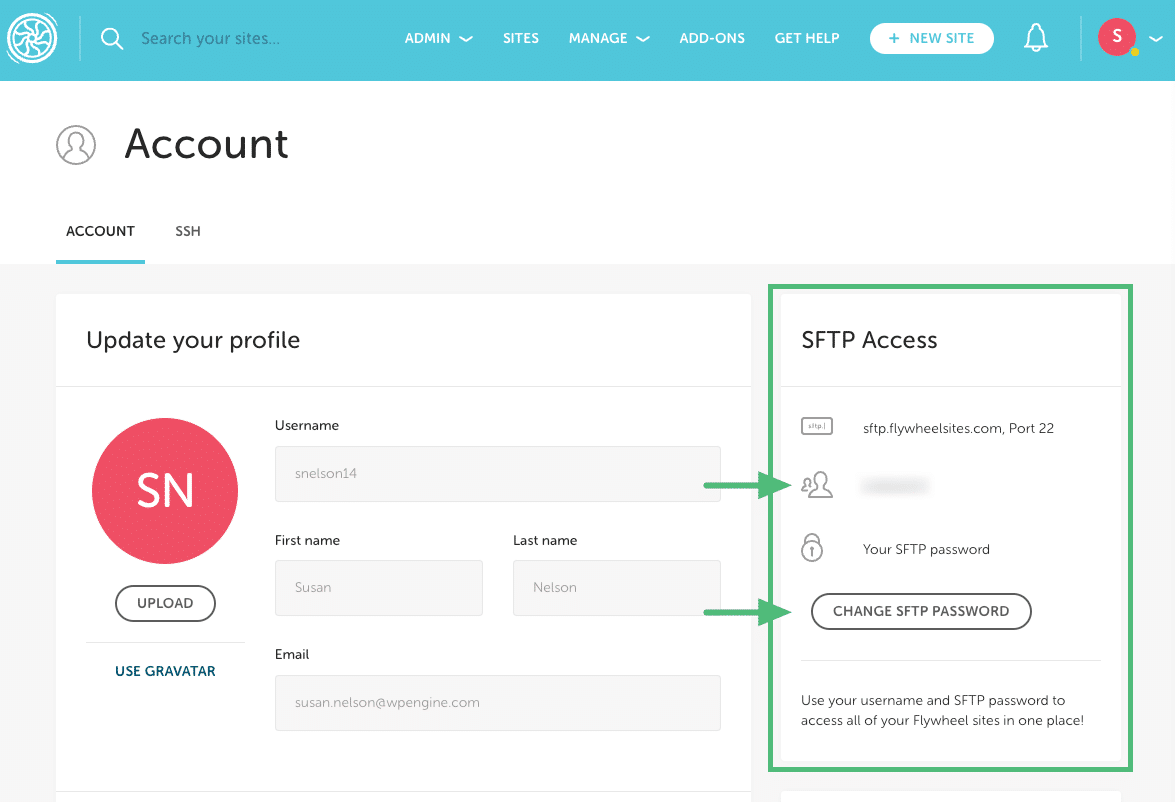 Change SFTP password